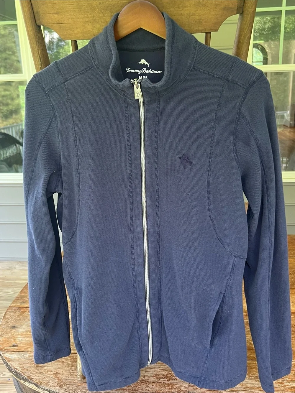 Tommy Bahama Mens Full Zip Sweatshirt Jacket Blue Medium M